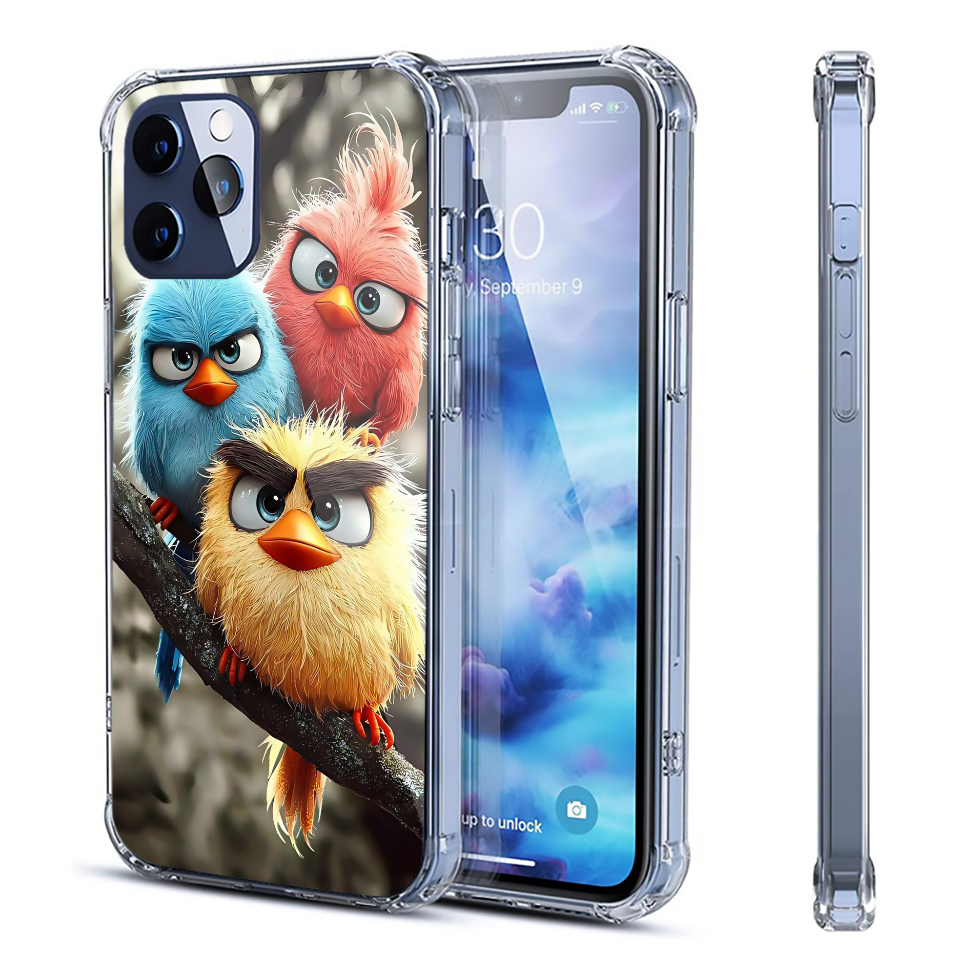 （画像用） Angry Birds アングリーバード 【iPhone 12シリーズ対応】透明スマホケース（クリアソフトケース）